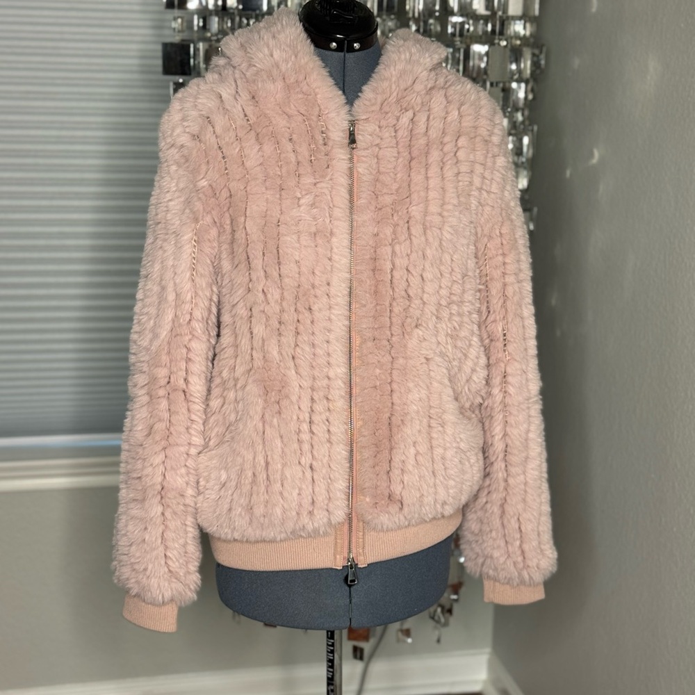 Women's Pink Faux Fur Jacket